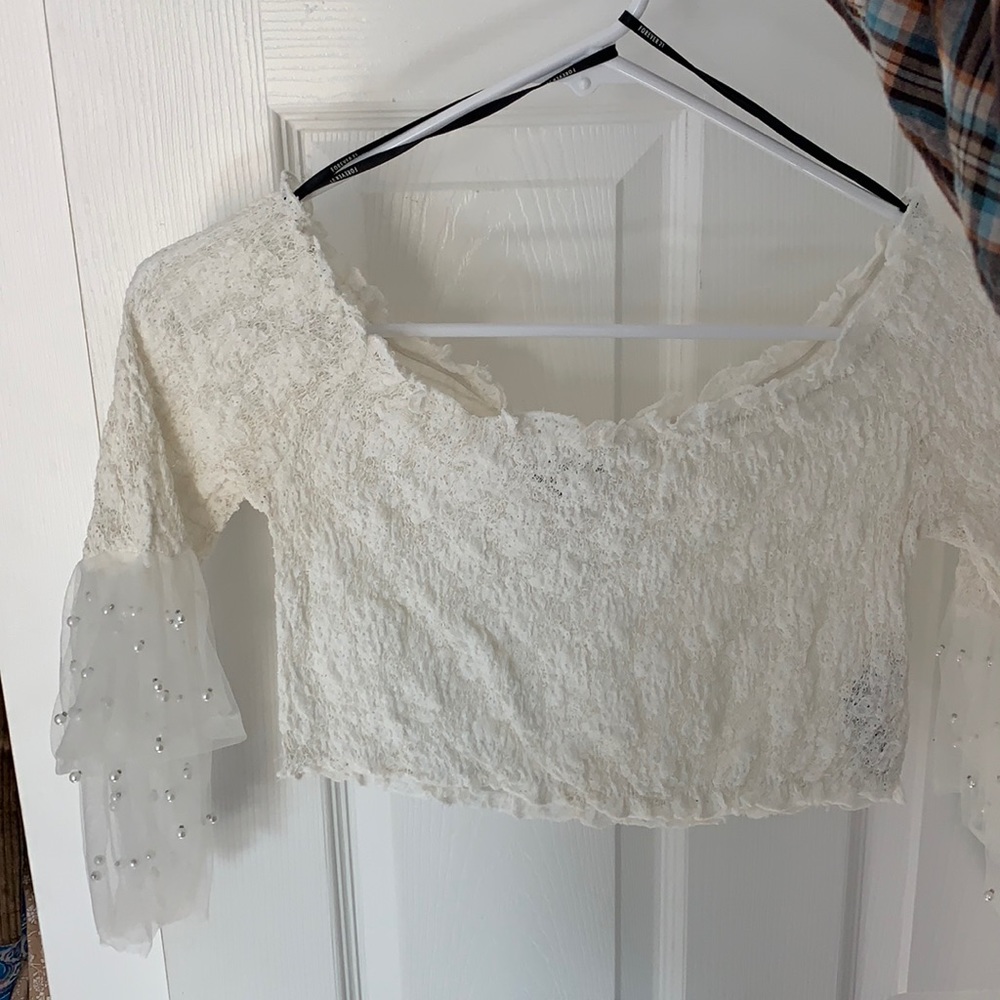 forever 21 off the shoulder funky top